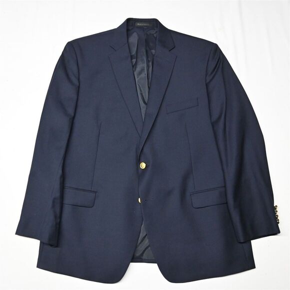 Lauren Ralph Laruen 46R Navy Blue 100% Wool Mens Blazer Sport Coat Suit Jacket‎